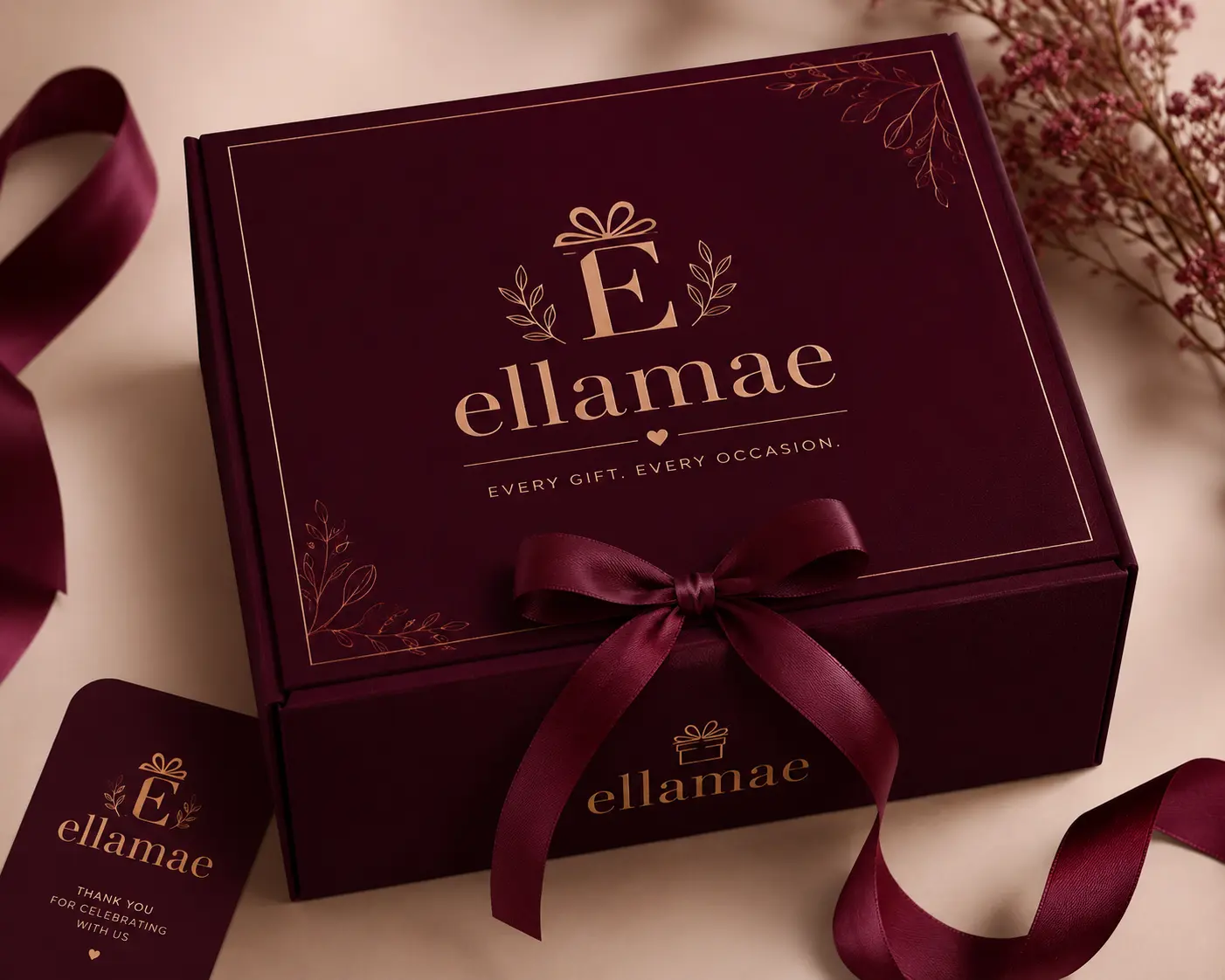 Artisan tying a ribbon on a luxury gift box