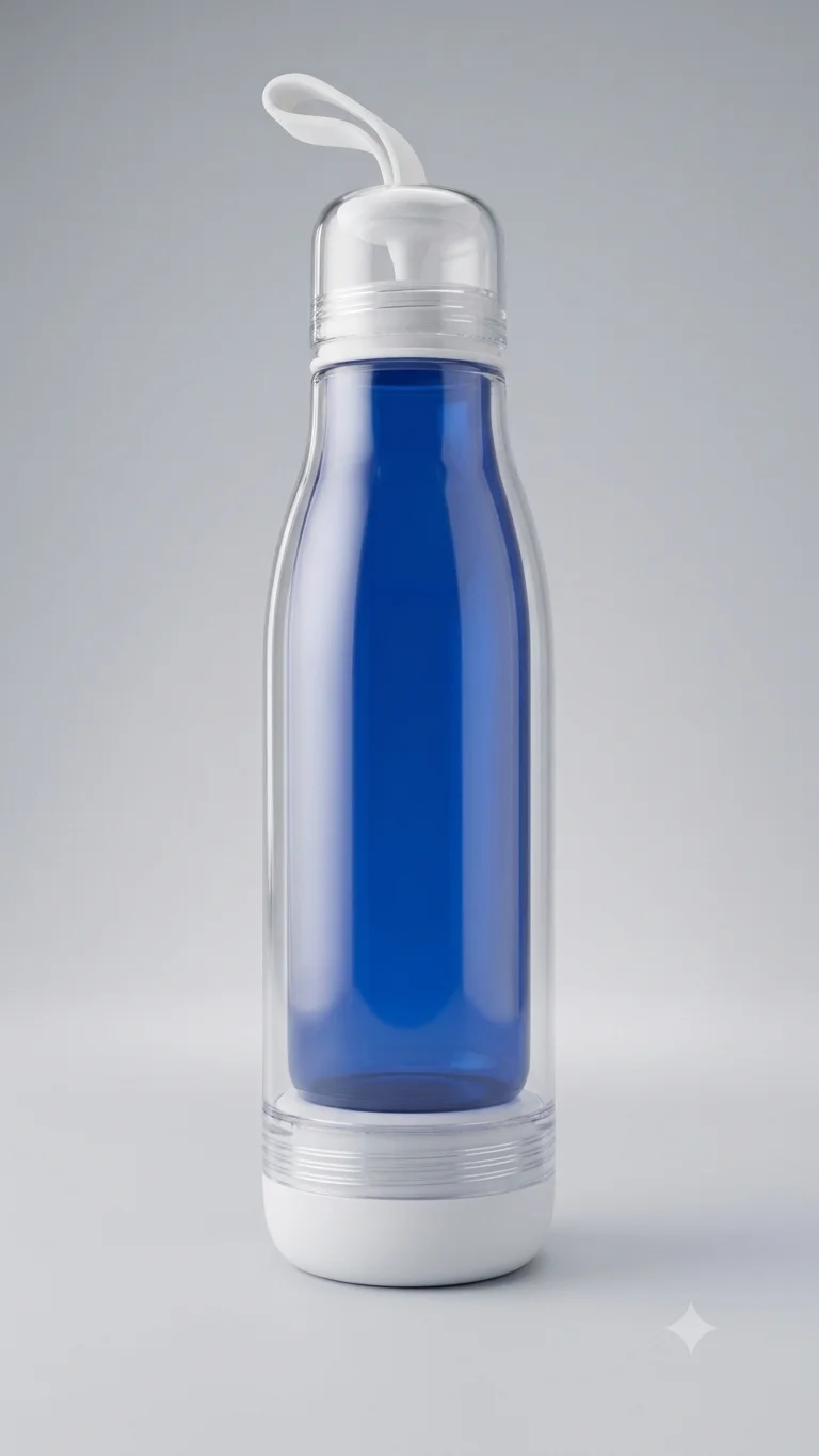 Double moulded bottle with storage at bottom