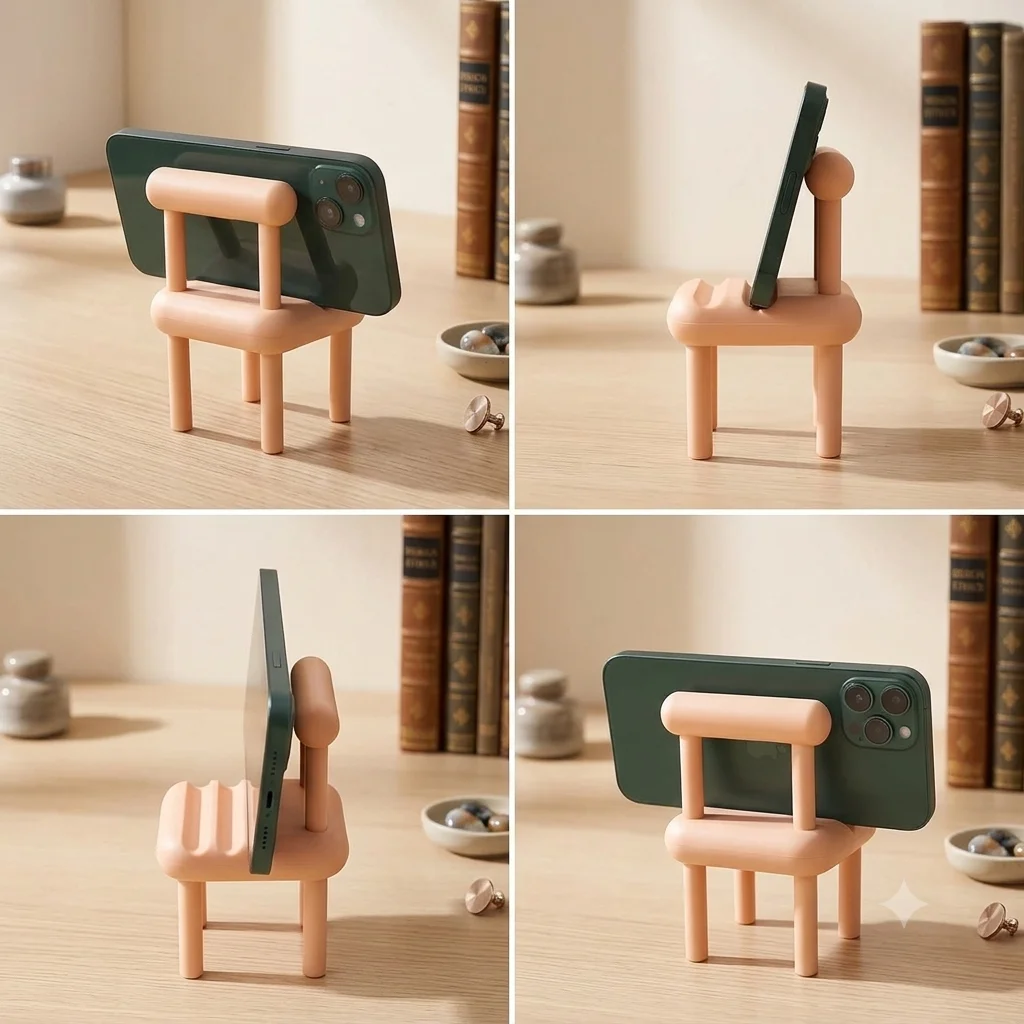 Plastic chair phone stand