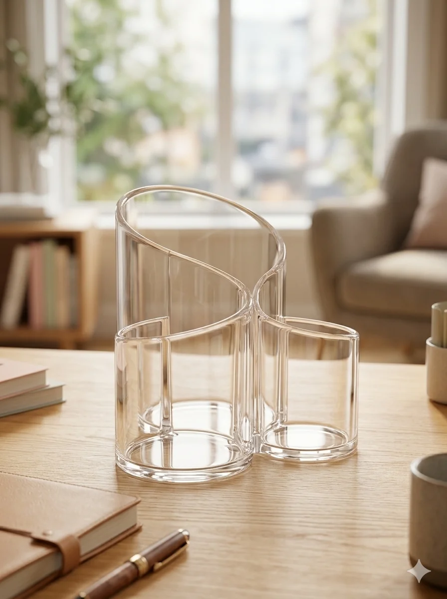 Pen stand transparent glass like